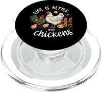 Life Is Better with Chickens Farm Rooster Hen Chick PopSockets PopGrip para MagSafe