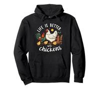 Life Is Better with Chickens Farm Rooster Hen Chick Sudadera con Capucha