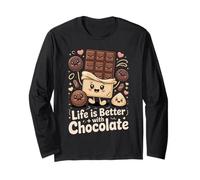 Life Is Better with Chocolate | Funny chocolatey Happiness. Manga Larga