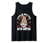 Life Is Better with Coffee Cup Graphic I Love Coffee GNOME Camiseta sin Mangas
