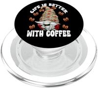 Life Is Better with Coffee Cup Graphic I Love Coffee GNOME PopSockets PopGrip para MagSafe