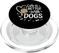 Life Is Better with Dogs Paw Heart Cute Graphic PopSockets PopGrip para MagSafe