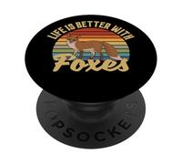 Life Is Better with Foxes Zorros PopSockets PopGrip Adhesivo