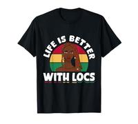 Life Is Better With Locs Black Girl Magic Pride Camiseta