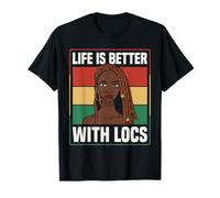 Life Is Better With Locs Black Girl Magic Pride Camiseta