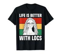 Life Is Better With Locs Black Girl Magic Pride Camiseta