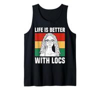 Life Is Better With Locs Black Girl Magic Pride Camiseta sin Mangas