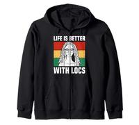 Life Is Better With Locs Black Girl Magic Pride Sudadera con Capucha