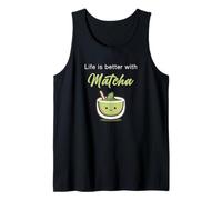 Life is Better with Matcha - Japanese Green Tea Graphic Camiseta sin Mangas