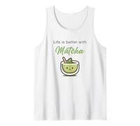 Life is Better with Matcha - Japanese Green Tea Graphic Camiseta sin Mangas