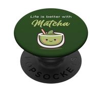 Life is Better with Matcha - Japanese Green Tea Graphic PopSockets PopGrip Adhesivo