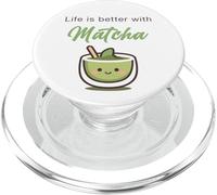 Life is Better with Matcha - Japanese Green Tea Graphic PopSockets PopGrip para MagSafe