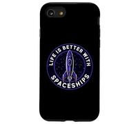 Life Is Better With Spaceships Sci-Fi Rocket Carcasa para iPhone SE (2020) / 7 / 8