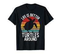 Life is Better with Turtles Around Camisa Retro Turtle Camiseta