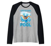 Life Is Cool In The Pool Natación de Verano - Camiseta Manga Raglan