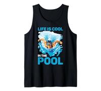 Life Is Cool In The Pool Natación de Verano - Camiseta sin Mangas