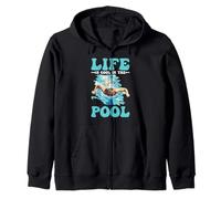 Life Is Cool In The Pool Natación de Verano - Sudadera con Capucha