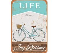Life is for Joy Riding, póster vintage divertido de 30,5 x 20,3 cm, decoración de pared, arte de regalo, cartel de metal retro