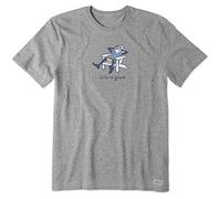 Life Is Good Adirondack Jake Crusher - Camiseta de Manga Corta de algodón con gráficos, Adirondack Jake Hombre (Pack de 1)