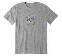 Life Is Good Bomba de trituradora Vintage Putt Jake para Hombre, Hombre, 60965, Pump Putt Heather Gray, S