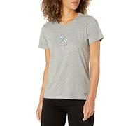 Life Is Good Camiseta de Manga Corta para Mujer, diseño Vintage Crusher Shine on Lighthouse