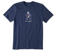 Life is Good - Camiseta para Hombre, diseño Vintage, Hombre, 57553, Darkest Blue, Medium