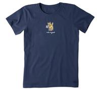 Life Is Good Camiseta Vintage con Estampado de Cohete y Margaritas para Mujer