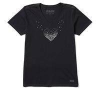 Life Is Good Crusher - Camiseta de Manga Corta de algodón para Mujer, diseño de corazón de Corazones