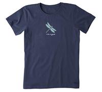 Life Is Good Crusher tee Shirt, Short Sleeve Cotton Graphic T-Shirts, Classic Dragonfly Camiseta, Darkest Azul, XXXL para Mujer