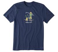 Life Is Good Crusher tee Shirt, Short Sleeve Cotton Graphic T-Shirts, Happy Hour Fish Camiseta para Hombre