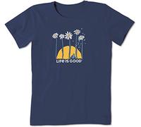 Life Is Good Crusher tee Shirt, Short Sleeve Cotton Graphic T-Shirts, Towering Daisies Bike Camisa Mujer