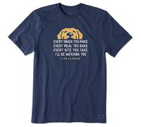 Life is Good Men's Crusher T- I'Ll Be Watching You on Darkest Blue-Size XL