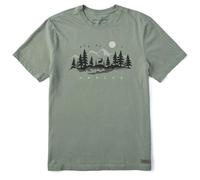 Life is Good Unplug in The Outdoors - Camiseta de Manga Corta para Hombre (Talla XL, Verde Musgo)