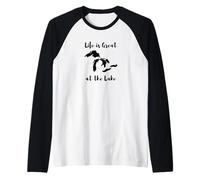 Life is Great at The Lake Great Lakes Camiseta Manga Raglan