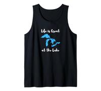 Life is Great at the Lake Great Lakes Funny Design Camiseta sin Mangas