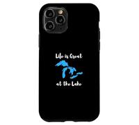Life is Great at the Lake Great Lakes Funny Design Carcasa para iPhone 11 Pro