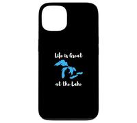 Life is Great at the Lake Great Lakes Funny Design Carcasa para iPhone 13