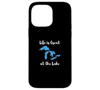 Life is Great at the Lake Great Lakes Funny Design Carcasa para iPhone 14 Pro Max