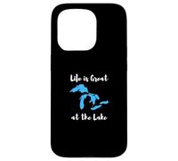 Life is Great at the Lake Great Lakes Funny Design Carcasa para iPhone 15 Pro
