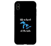 Life is Great at the Lake Great Lakes Funny Design Carcasa para iPhone XS Max