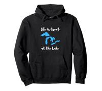 Life is Great at the Lake Great Lakes Funny Design Sudadera con Capucha