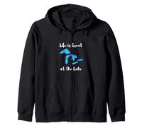 Life is Great at the Lake Great Lakes Funny Design Sudadera con Capucha