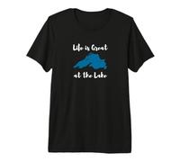 Life is Great at The Lake Superior Graphic Camiseta Premium