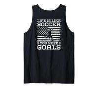 Life Is Like Soccer You Need Goals Funny Soccer (en la Parte Trasera) Camiseta sin Mangas