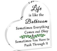 Life is Like The Bathroom - Placa acrílica divertida para decoración de inodoro, regalos inspiradores para amigos, compañeros de trabajo, colegas, regalos de humor para la familia, oficina, escritorio
