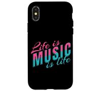Life Is Music Statement Escuchar música Vida Dicho Músico Carcasa para iPhone X/XS