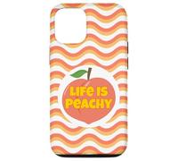 Life Is Peachy - Melocotón de Frutas Divertidas y envejecidas Carcasa para iPhone 12/12 Pro