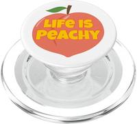 Life Is Peachy - Melocotón de Frutas Divertidas y envejecidas PopSockets PopGrip para MagSafe