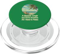 Life Is Really Good Coconut Palmeras Retro Tropical Verano PopSockets PopGrip para MagSafe