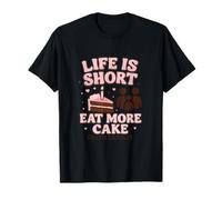 Life is Short Come más Pastel con Ropa de Vacaciones Familiares Camiseta